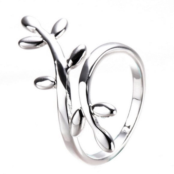 Silver Leaf Branch Adjustable Wrap Ring - Picture 8 of 8